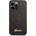 GUESS Glitter Flakes Metal Logo Case - хибриден удароустойчив кейс за iPhone 14 Pro Max (черен)