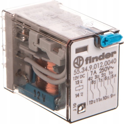 FINDER Relé 55.34.9.012.0040, 4P/7A, 12V DC 553490120040