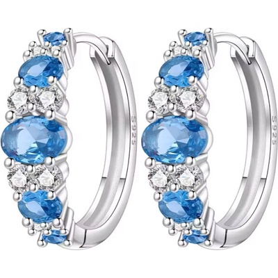 GRACE Silver Jewellery Náušnice s modrými zirkony Eli - stříbro 925/1000 E-OTE4348/428 Modrá