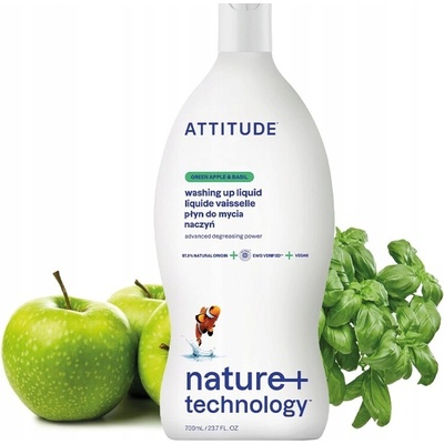 Attitude prípravok na umývanie riadu s vôňou zeleného jablka a bazalky 700 ml