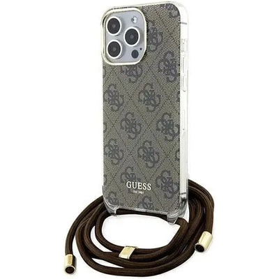 GUESS Кейс Guess Crossbody Cord 4G Print за iPhone 15 Pro Max, кафяв (3666339148096)