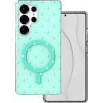  Kалъф Bubble Dots, съвместим с Magsafe за Samsung Galaxy S25 Ultra, зелен