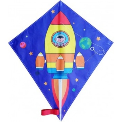 Teddies Drak létající nylon 70 x 60cm kosmická raketa v sáčku 10 x 72cm
