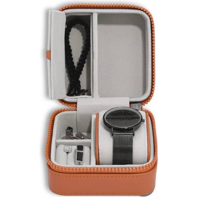 Stackers cestovní šperkovnice na hodinky a šperky Orange canvas Watch & Jewellery box oranžová 76329