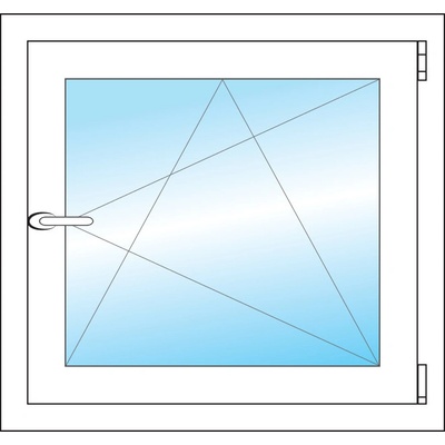 OKNA HNED Plastové okno 66x62 cm (660x620 mm) bílé otevíravé a sklopné pravé