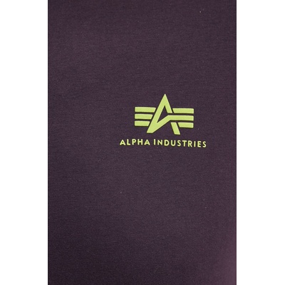 Alpha Industries Памучна тениска Alpha Industries Backprint T в лилаво с принт (128507.03)