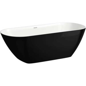 Laufen Lua - Самостоятелна вана, 170x75 см, ClickClack, лъскаво черно/бяло H2200820640001 (H2200820640001)