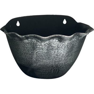 Kvetináč Strend Pro Wave 26x18 cm strieborný metalický efekt závesný