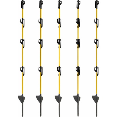 Fencee Sklolaminátový stĺpik pre elektrický ohradník 110 cm, pätka a hrot, 4 izolátory - 10 ks