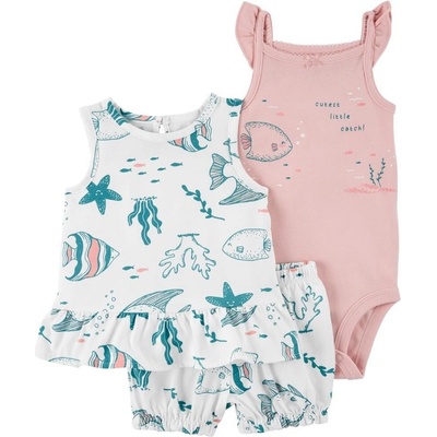 Carter's Set 3dielny tričko bez rukávov kraťasy body bez rukávov Pink Ocean dievča LBB