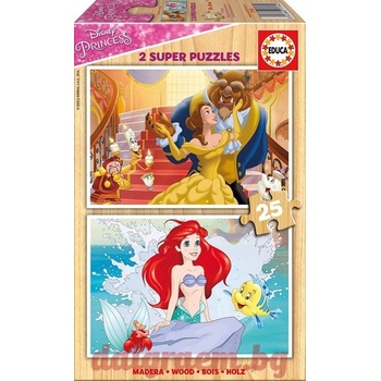 Educa Дървен пъзел educa 17164 - 2 х 25 части - disney princess (edu17164)