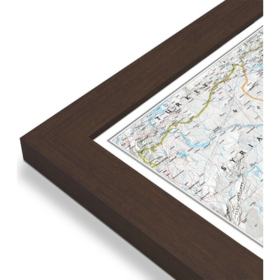 National Geographic Irák - nástěnná mapa Classic 66 x 76 cm Varianta: mapa v dřevěném rámu, Provedení: Pegi skořice