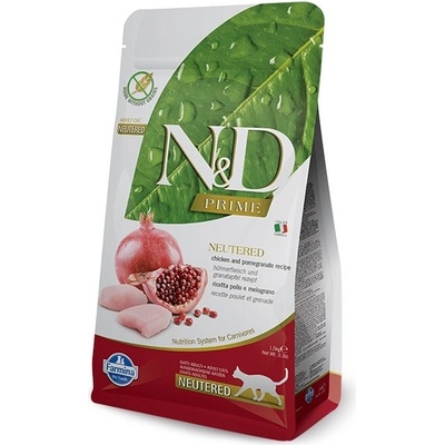 N&D Prime Cat Adult Neutered Grain Free Chicken & Pomegranate 4 x 1,5 kg