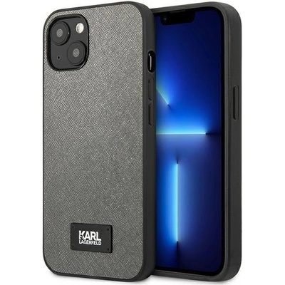 KARL LAGERFELD Кейс Karl Lagerfeld KLHCP13SSFMP2DG за iPhone 13 mini 5, 4", твърд, сребърен / сребърен, Saffiano Plaque (3666339048884)