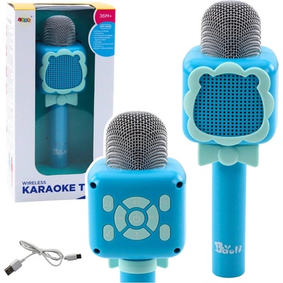 Bezdrôtový Mikrofón Bluetooth Karaoke Nahrávanie Zmena Hlasu Modrý