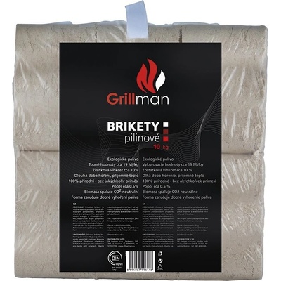 Grillman dřevěné brikety 10 kg