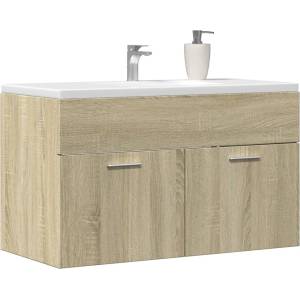 vidaXL Шкаф за мивка за баня дъб сонома 90x38, 5x46 см инженерно дърво (856213)