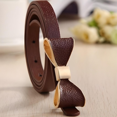 HARAHU Дамски колан панделка - Тъмно кафяв kp4353 (4353)