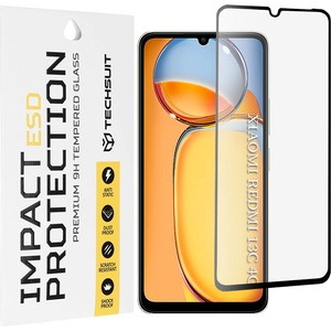 Techsuit Протектор за Xiaomi Redmi 13C 4G / Redmi 13C 5G / Poco C65 - ESD стъкло - черен