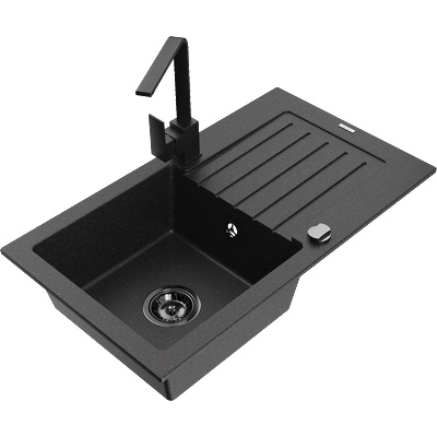 Mexen Pablo гранитна кухненска мивка с едно корито с отцедник и кухненски (6510-73-670300-70-B)