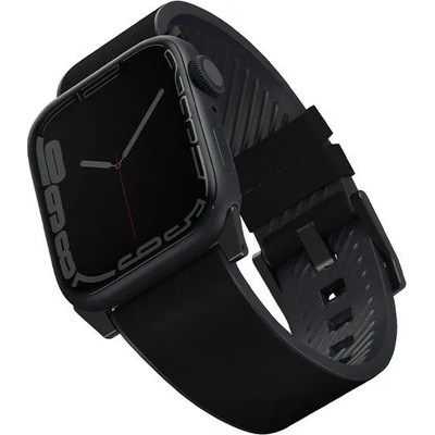 UNIQ UNIQ Straden каишка за Apple Watch 4/5/6/7/SE 44/45mm, хибридна кожа, черен (UNIQ588BLK)