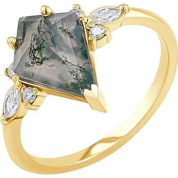 Eppi Okouzlující prsten s mechovým achátem Isabela R47055