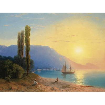 Plagát, Obraz - Sunset over Yalta, 1861, Aivazovsky, Ivan Konstantinovich, 40 × 30 cm