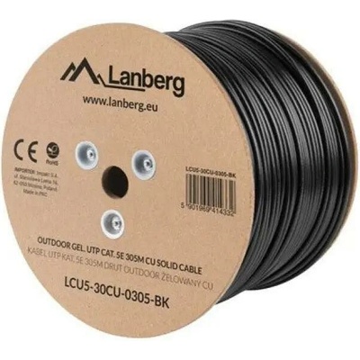 Lanberg LCU5-30CU-0305-BK patch, Gel. UTP Cat. 5E, venkovní, 305m