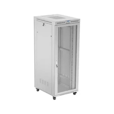 Lanberg Комуникационен шкаф, Lanberg Rack Cabinet 19" Free-Standing 42U/800X1000 (FlAT Pack) With Mesh Door LCD Grey (FF01-8042-23SL)