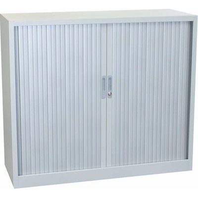 Manutan Expert Kovová spisová skriňa s roletou, 2 police, 105 x 120 x 45 cm, strieborná