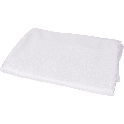 Кръгла покривка за маса в бяло с рози 280