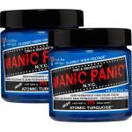 Manic Panic Classic High Voltage Semi-Permanent Bright Blue Hair Color Cream for Dark/Light Hair, Vegan, PPD and Ammonia Free, Ready to Use, Atomic Turquoise, Pack of 2 - HCR
