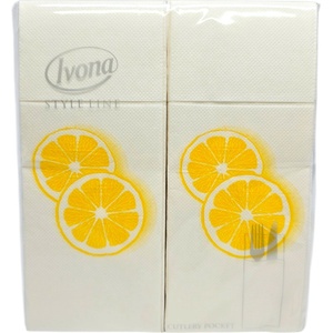  IVONA, салфетки с джоб за прибори Style Line, бели с цитрусов дизайн, 40 бр