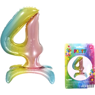 UNIPAP Balónek nafukovací číslo 4 duha W026550 386454