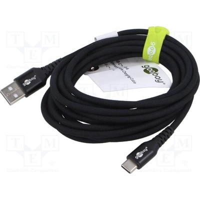 Goobay 74528 USB 2.0, USB A vidlice,USB C vidlice, 3m, černý