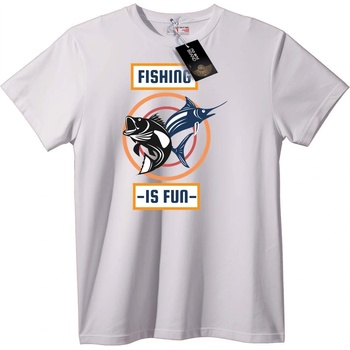NOONEBRAND Тениска Риболовът е забавен - 3XL, White
