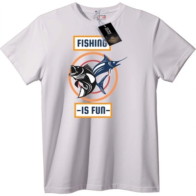 NOONEBRAND Тениска Риболовът е забавен - 3XL, White