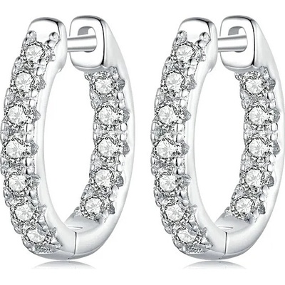 P&J Jewellery stříbrné moissanitové náušnice Orbis SME5