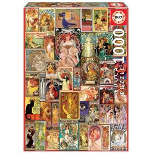 Educa Пъзел Educa - Колажи Арт Нуво, 1000 части (EDU19258)