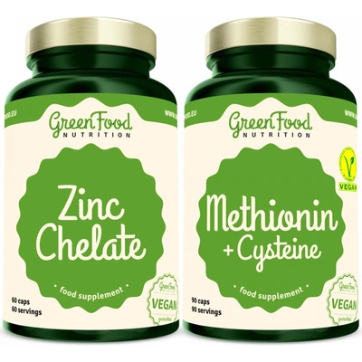 GreenFood Nutrition Methionin + Cysteine 90 kapsúl + Zinc Chelate 60 kapsúl