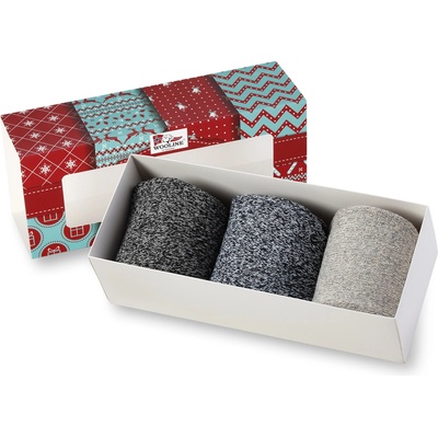 Wooline Darčekové balenie ponožky 3v1 MERINO NATURAL WOOL 4 dámske