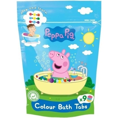 Peppa Pig Colour Bath Tabs farebné šumivé tablety do kúpeľa 9x16 g