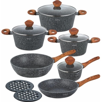 Klausberg SET ŽULOVÉ HRNCE KB-7242 DŘEVĚNÁ 12 ks