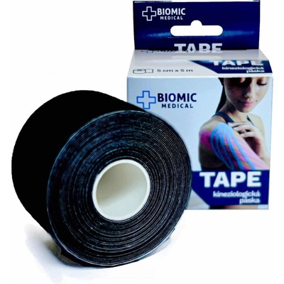 BIOMIC Tape kineziologická páska čierna 5 cm x 5 m