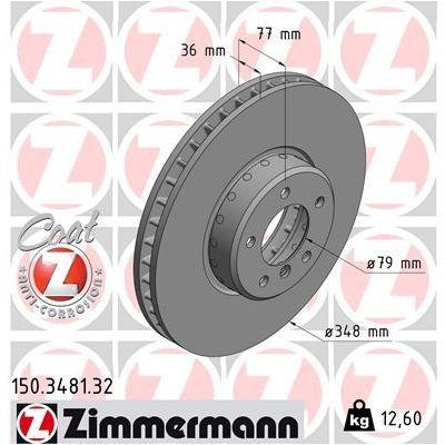 Brzdový kotúč ZIMMERMANN 150.3481.32