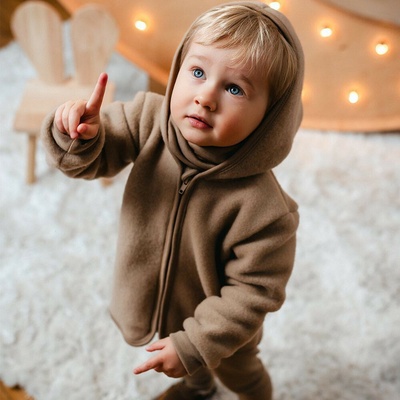 Eevi Merino detská fleecová bunda karamelová