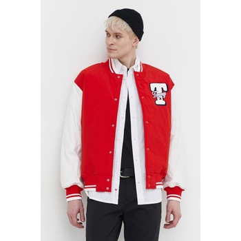 Tommy Jeans Яке бомбър Tommy Jeans в червено зимен модел с уголемена кройка DM0DM18702 (DM0DM18702)