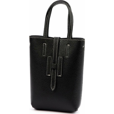Luka dámska kožená crossbody kabelka čierna na telefón 25-064 DOLLARO
