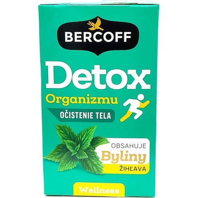 Bercoff Detox organizmu zmes bylín zeleného a čierneho čaju žihľava 20 x 1,5 g