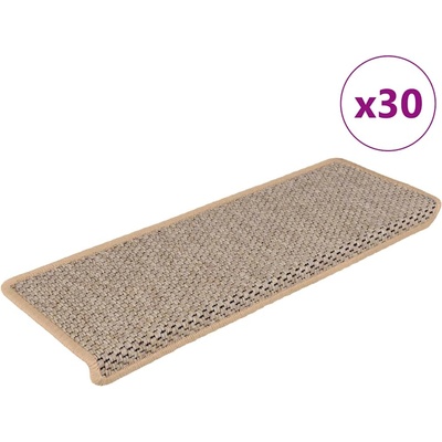 vidaXL Стелки за стълби, вид сизал, 30 бр, 65x21x4 см, светлобежови (3365892)